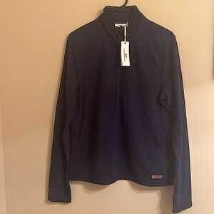 Vineyard Vines Women’s 1/4 Zip Pullover Navy blue (Deep Bay) size Large  NWT